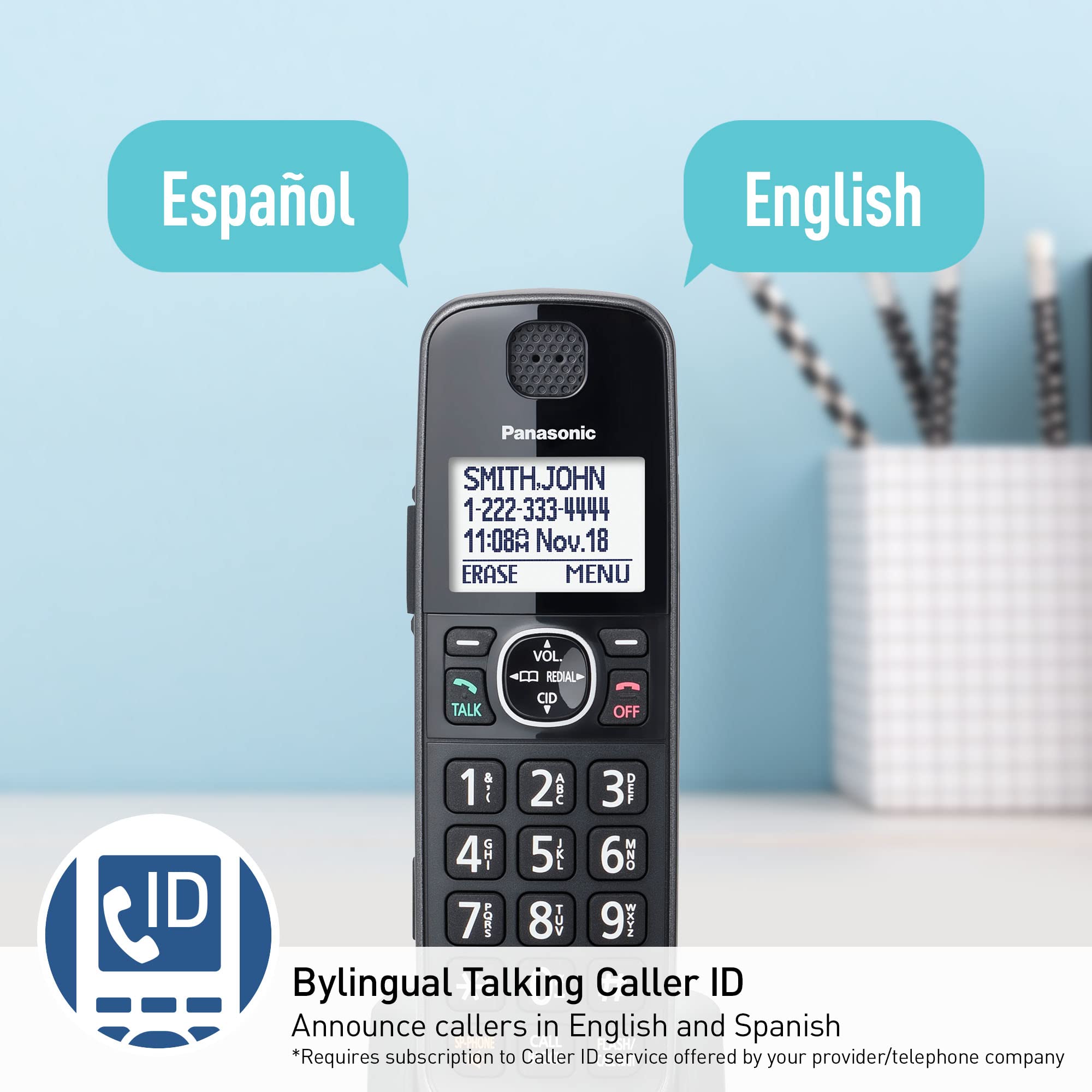 Panasonic Dect 6.0 Expandable Cordless Phone System With Answering Machine And Enhanced Noise Reduction   5 Handsets   Kx Tge645